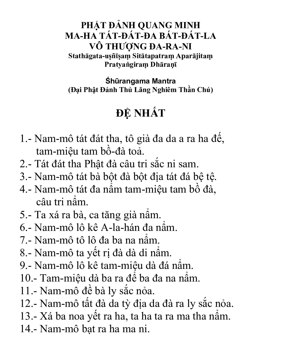 Bìa Chú Lăng Nghiêm Câu Cú