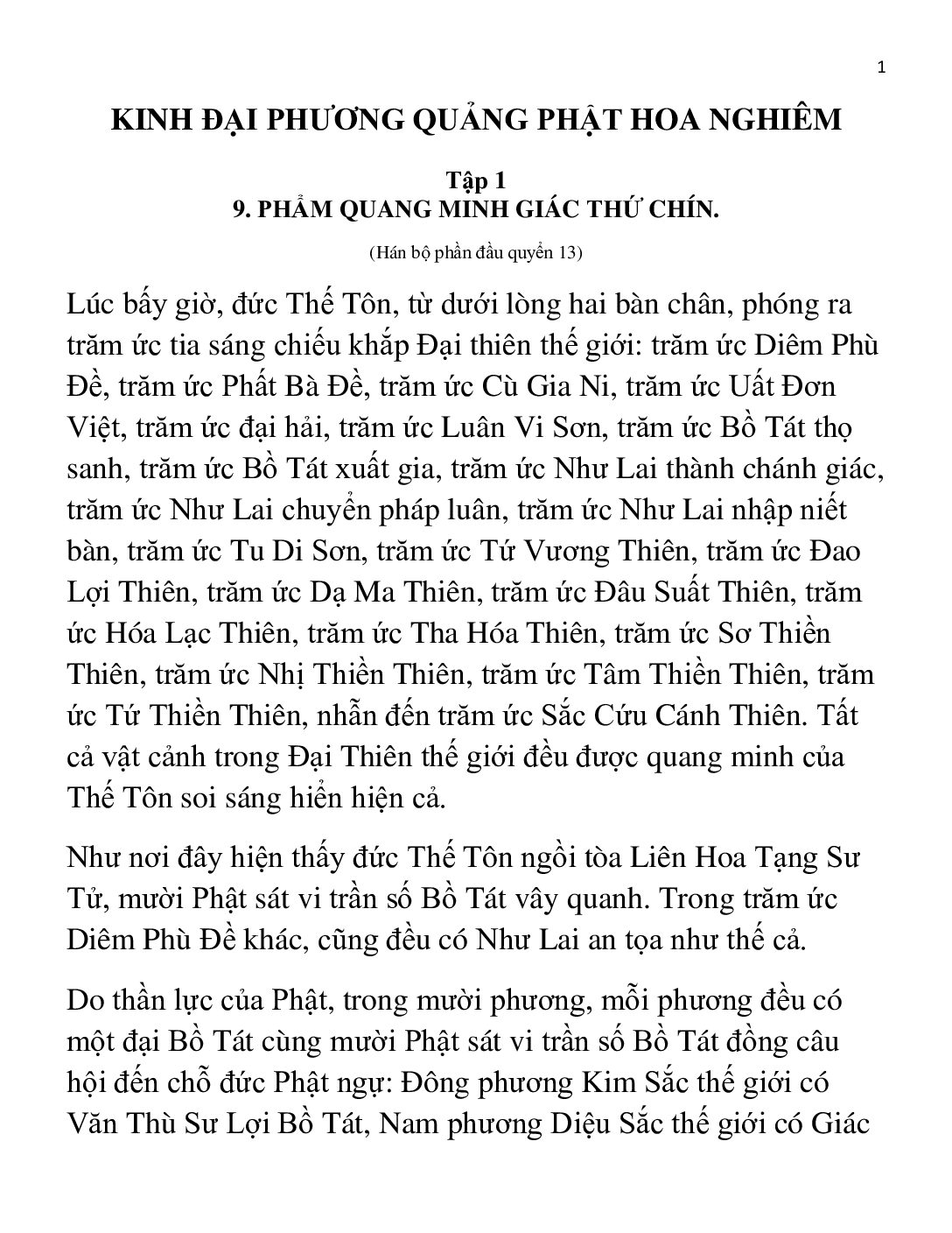 Bìa Kinh Hoa Nghiêm - Tập 1 - Phẩm 09