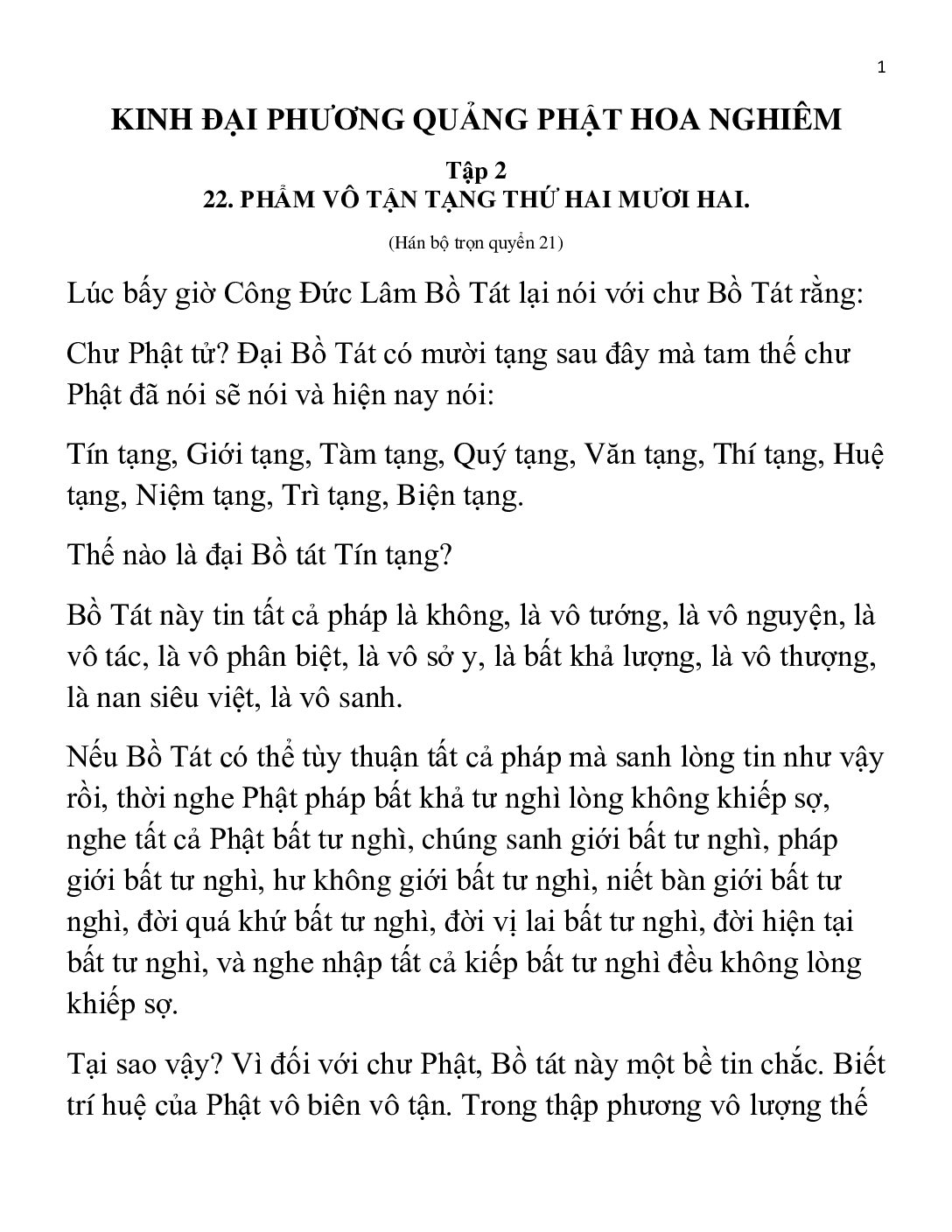 Bìa Kinh Hoa Nghiêm - Tập 2 - Phẩm 22