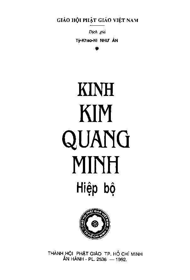 Bìa Kinh Kim Quang Minh - Hiệp Bộ
