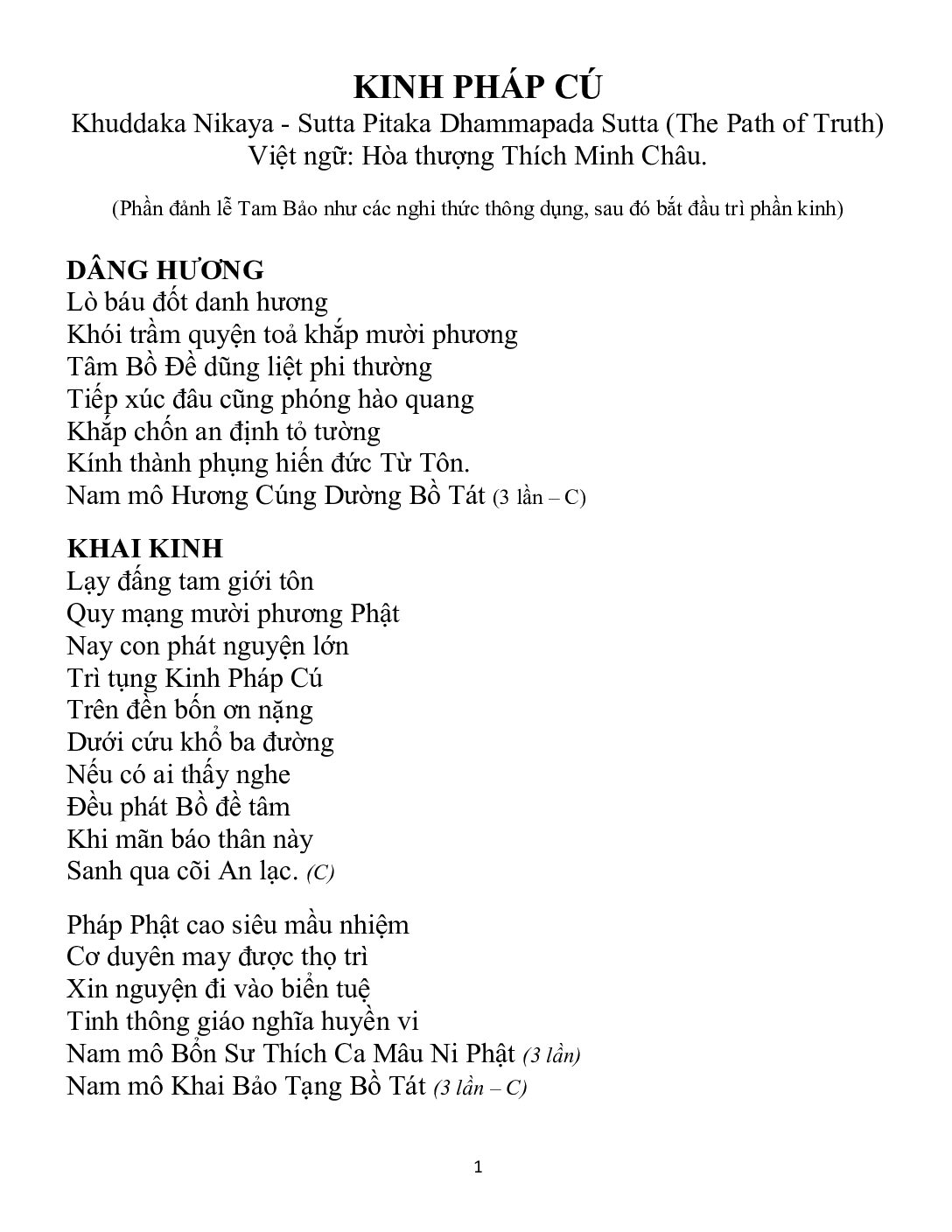 Bìa Kinh Pháp Cú - Bản Tụng