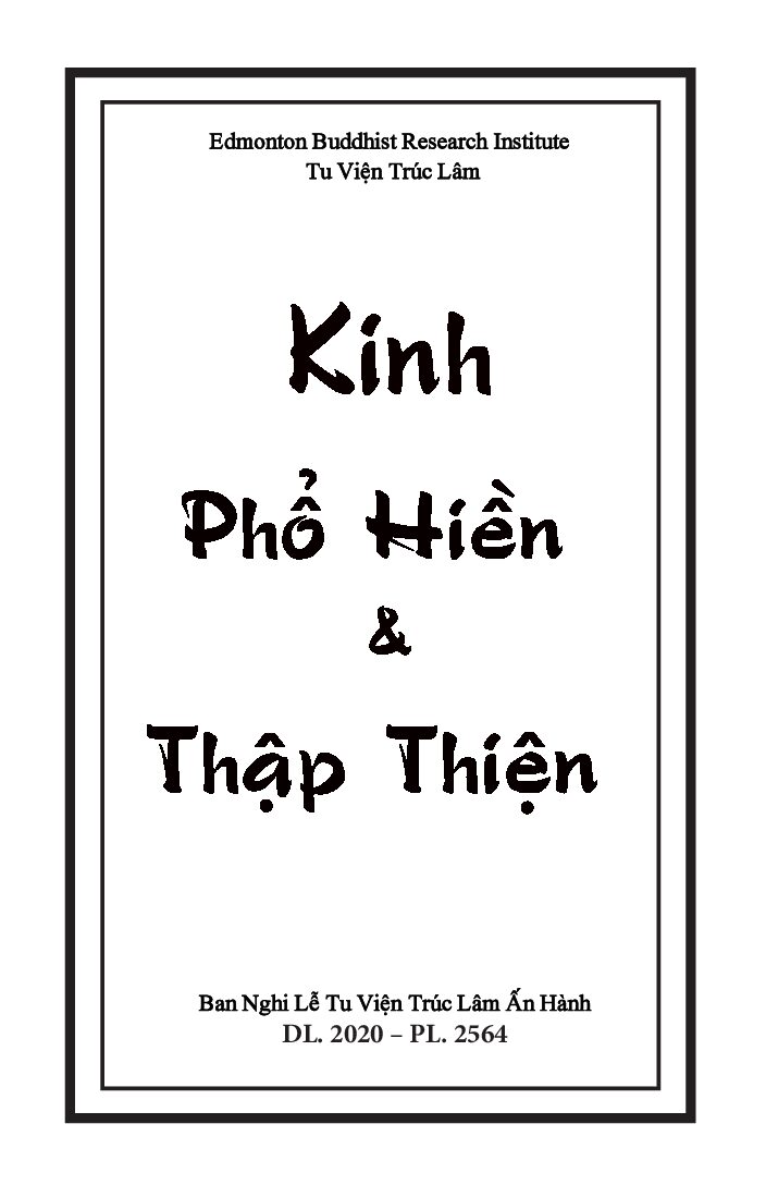 Bìa Kinh Phổ Hiền và Thập Thiện