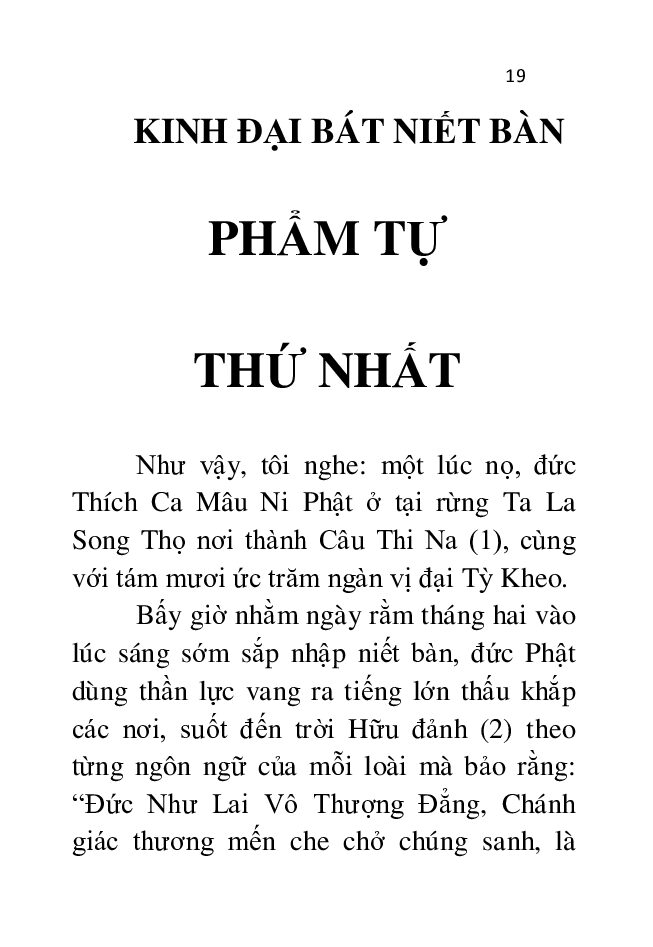 Bìa Kinh Đại Bát Niết Bàn - Phẩm 01