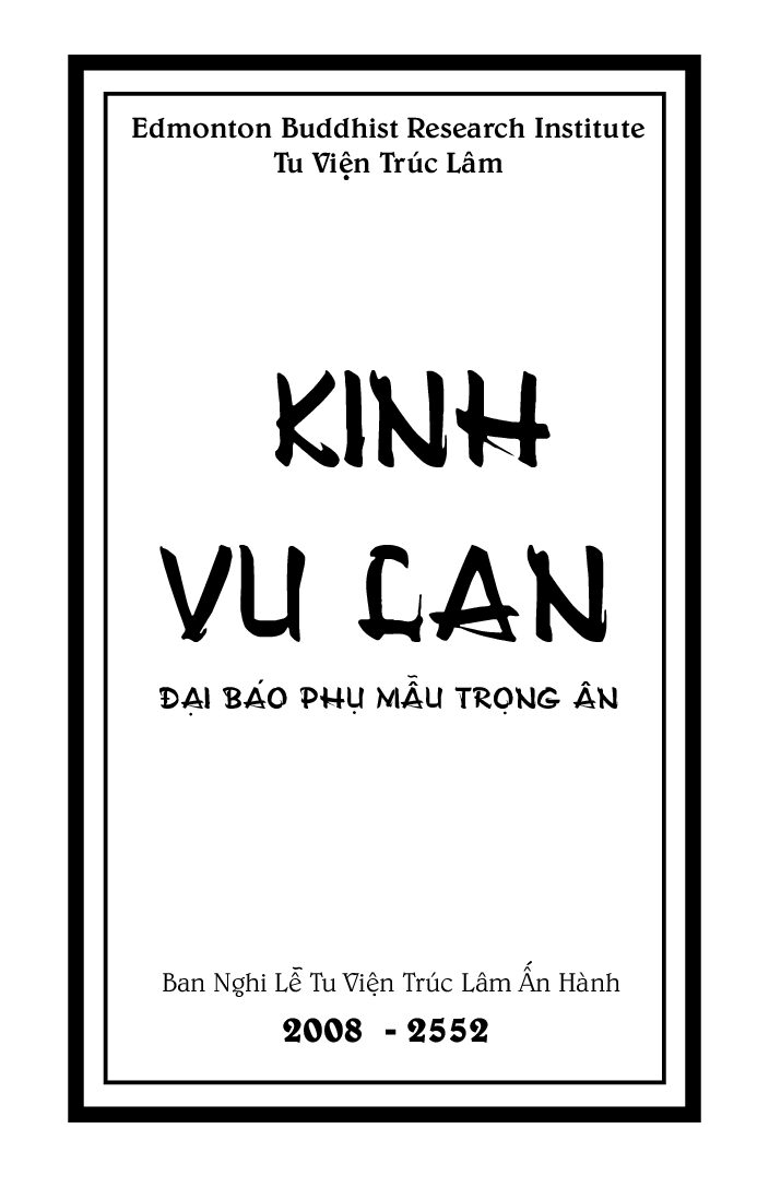 Bìa Kinh Vu Lan
