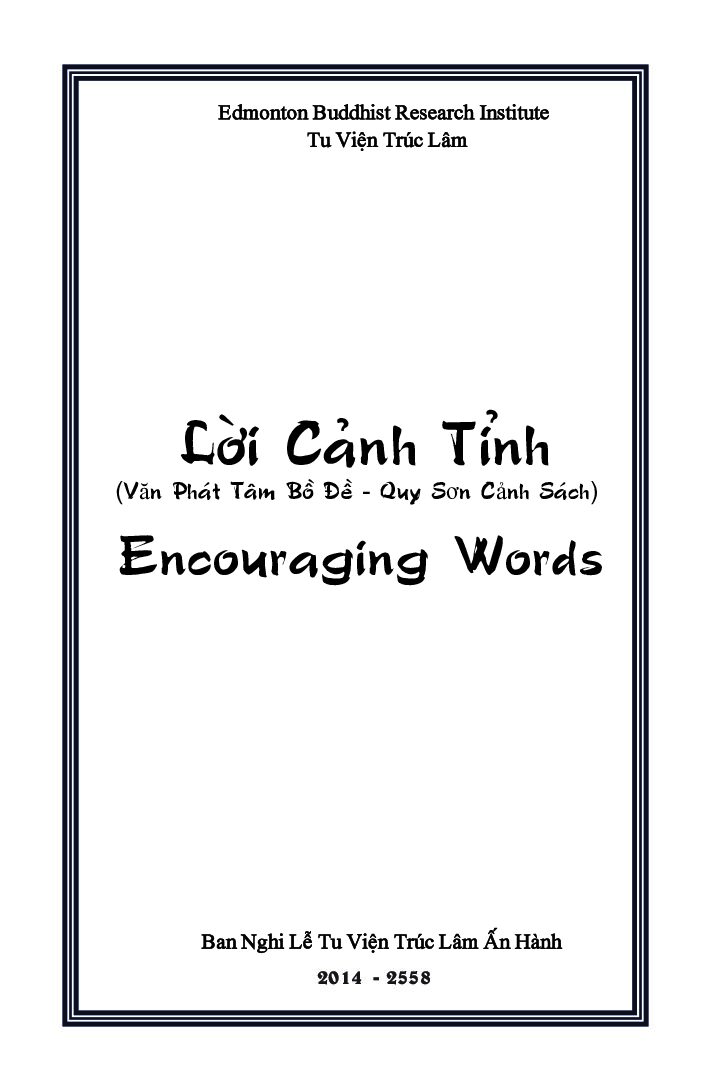 Bìa Lời Cảnh Tỉnh