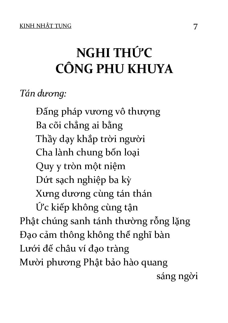 Bìa Nghi Thức Công Phu Khuya - Kinh Nhật Tung - Trang 7-55