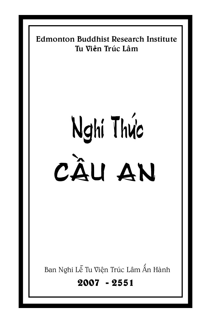 Bìa Nghi Thức Cầu An