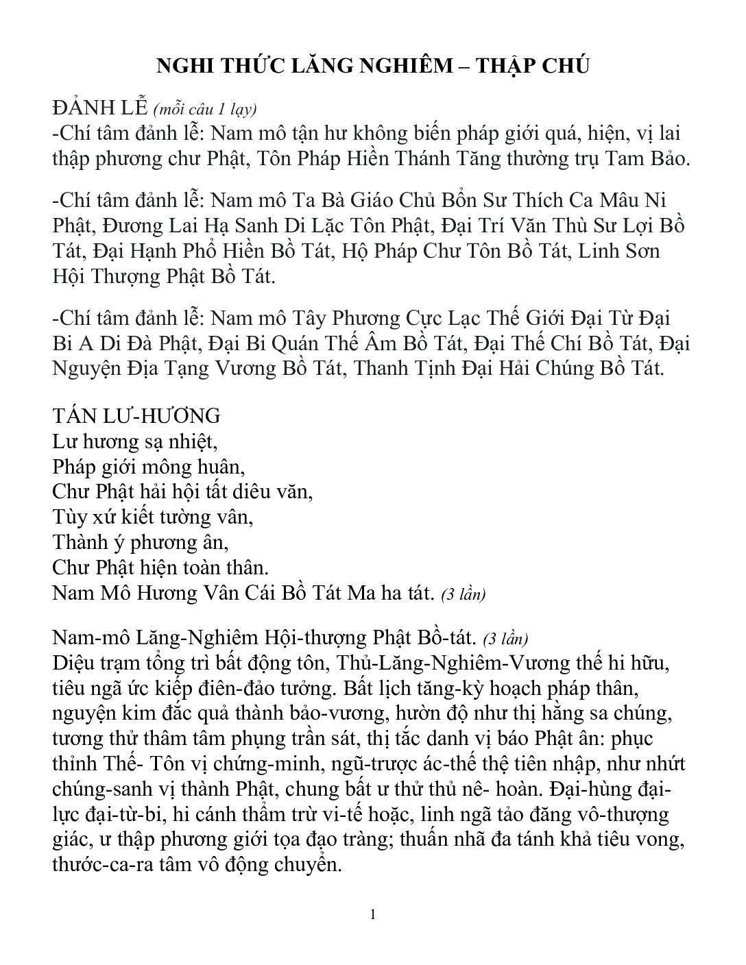 Bìa Nghi Thức Lăng Nghiêm - Thập Chú
