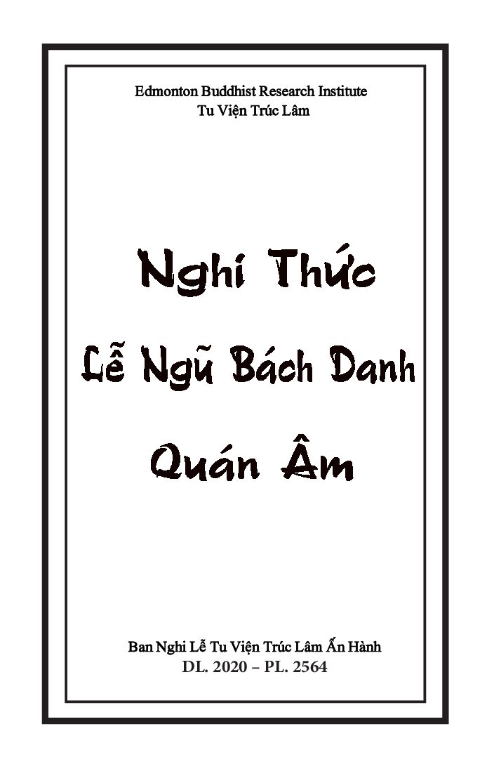 Bìa Nghi Thức Lễ Ngũ Bách Danh Quán Âm