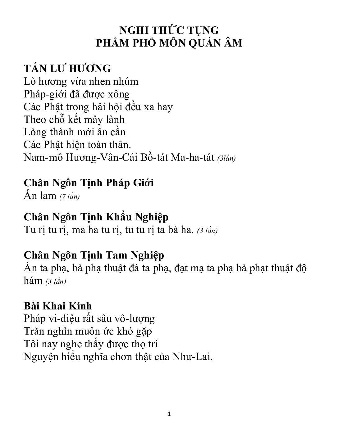 Bìa Nghi Thức Tụng Phẩm Phổ Môn Quán Âm