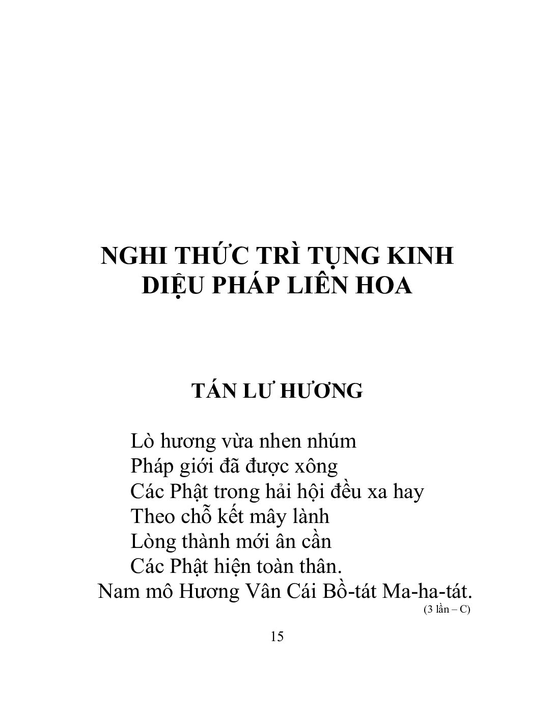 Bìa Nghi Thức Trì Tụng Kinh - Diệu Pháp Liên Hoa