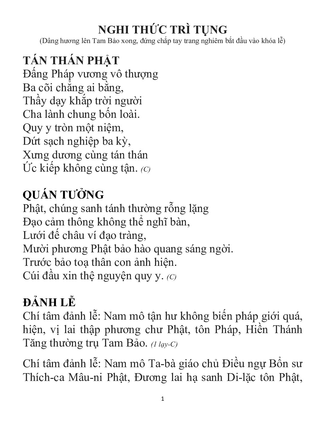 Bìa Nghi Thức Trì Tụng - Tịnh Độ Tam Kinh