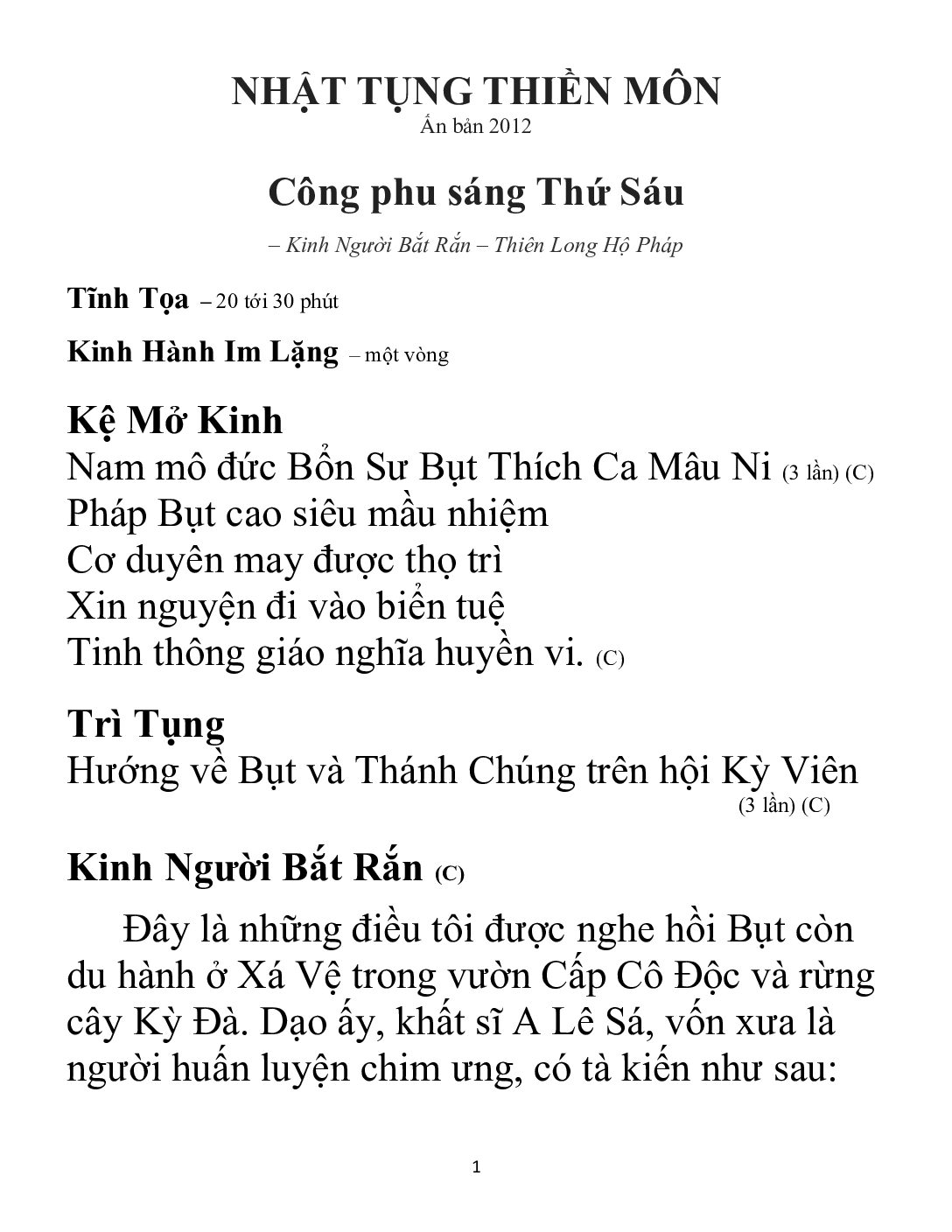 Bìa Nhật Tụng Thiền Môn - Công Phu Sáng Thứ Sáu