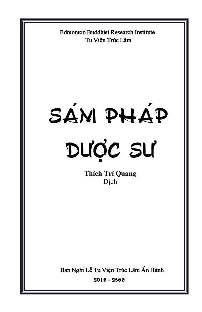Bìa Sám Pháp Dược Sư