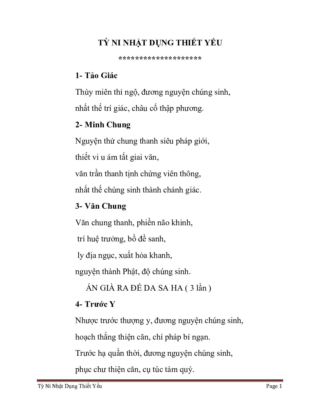 Bìa Tỳ Ni Nhật Dụng Thiết Yếu